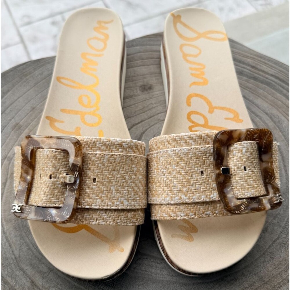 Sam Edelman Ariane Eggshell Woven Womens Sandals SZ 7.5